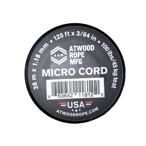 Atwood Micro Cord Rope/ Black & Olive Green 2 NEW Spools - Picture 3 of 4